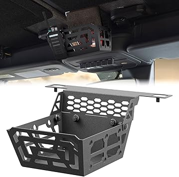 Overhead Storage Compatible with Ford Bronco 2021 2022 2023 2024 2025 2026, Console Organizer Hard Top Basket Interior Steel Storage Panel Tray (Exclude Soft Top)